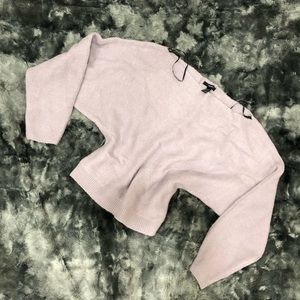 FOREVER 21 CROPPED LAVENDER WOOL LIKE BAT WING SWEATER TOP SHIRT